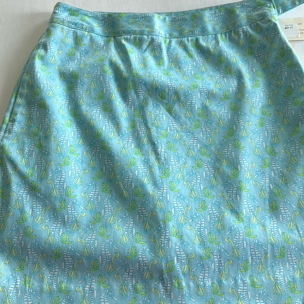 Womens EP Pro Golf Skort, Turquoise with Sea Horses NWT Size 2